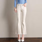 Women Fashion Wide Leg Flared Jeans Denim Comfortable Loose Jeans Zipper Pocket Trousers