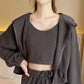 3PCS Women's Spring and Autumn Casual Suit Korean Loose Sports Suit Ladies Vest + Hooded Cardigan + Jogging Pants Fitness Three-piece Suit