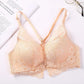 Ladies Push Up Lace Bra Ladies 3/4 Cup Bow Sexy No Wire Front Buckle Lace Beauty Back Lingerie Breathable One Piece