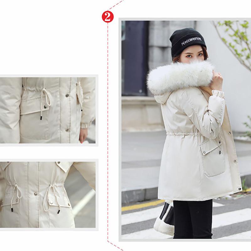 Thicken Warm Female Parker Clothing Winter Fashion Short Cotton Coat Fur Collar Plus Velvet Loose Padded Jacket