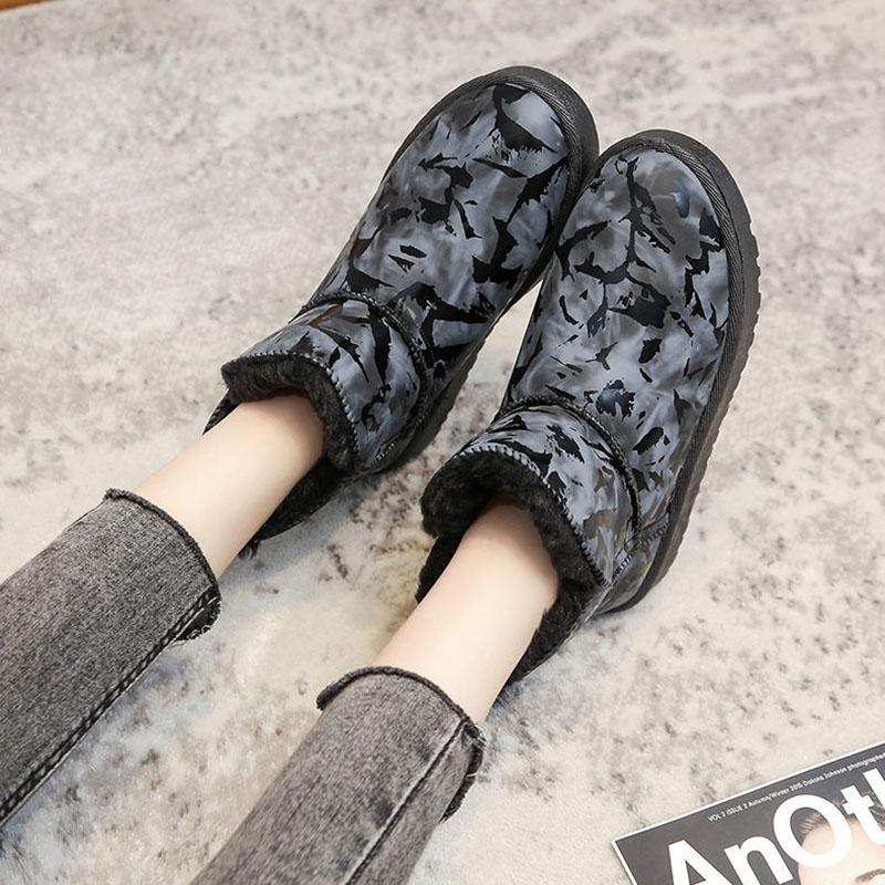Snow Boots Autumn and Winter Students All-match Short Boots Plus Velvet Warm Cotton Shoes Casual Shoes