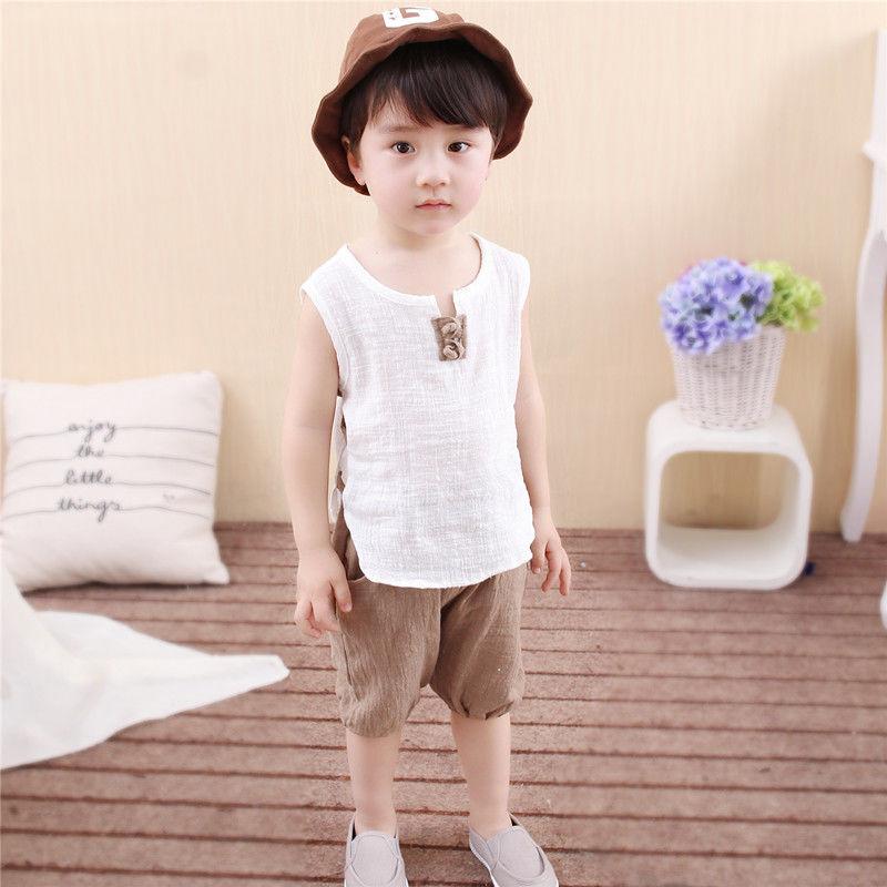 Cotton Baby Sets Leisure Sports Boy Girl Button T-shirt + Shorts Sets Toddler Clothing Baby Boy Girl Clothes
