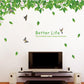 Super green leaf porch bedside house TV background decoration removable splicing wall stickers