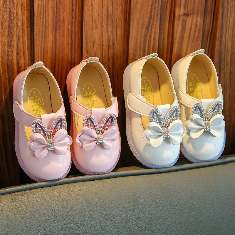 Summer Autumn Children Shoes Girls Sandals Sequins Bow Princess Leather Shoes Girls Casual Shoes Dance Shoes