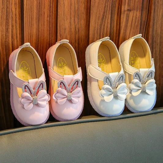 Summer Autumn Children Shoes Girls Sandals Sequins Bow Princess Leather Shoes Girls Casual Shoes Dance Shoes