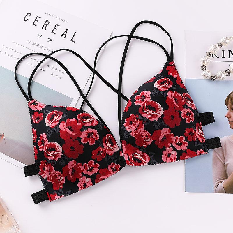 Sexy Beautiful Back Buckle Gathered Underwear Female No Steel Ring Bra Girl Small Chest No Trace on The Thickening Bra Bra