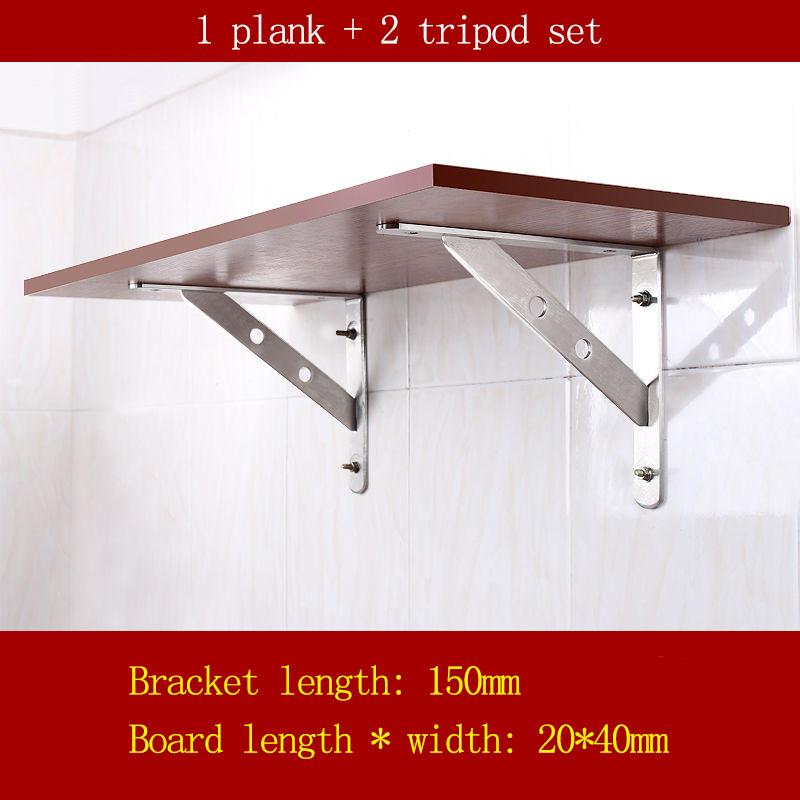 Stainless Steel Tripod with Wooden Shelf Bracket Set Right Angle Bracket Kitchen Support Frame