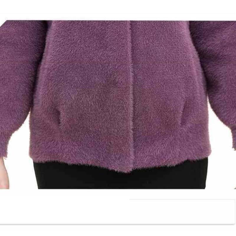 WTEMPO Imitation Mink Fur Coat Women Winter Style Slim Fashion Stand-up Collar Mink Coat Short