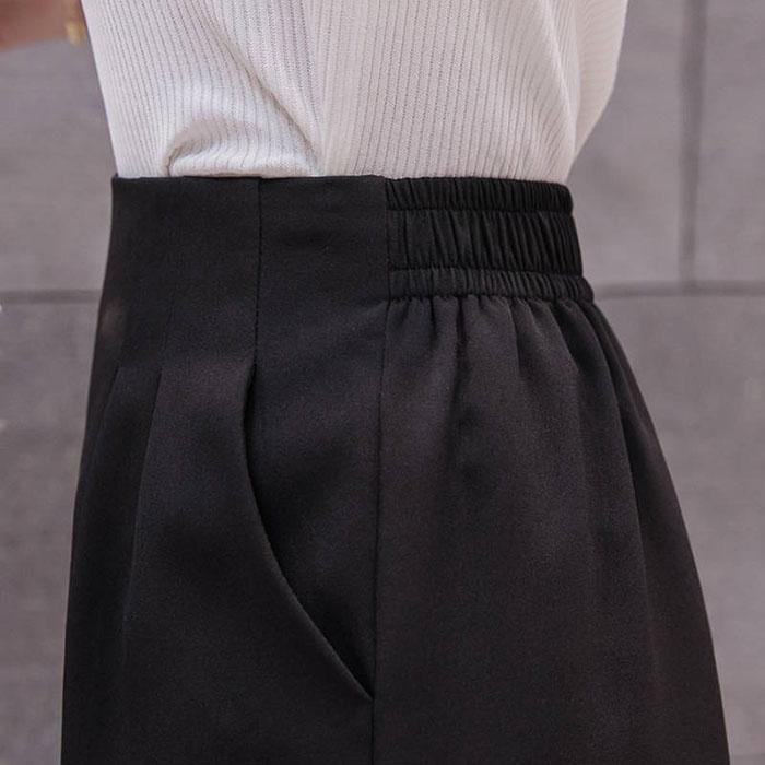 Women Elasticated High-waist Chiffon Shorts Anti-light Slim Students Casual Mini A Pants