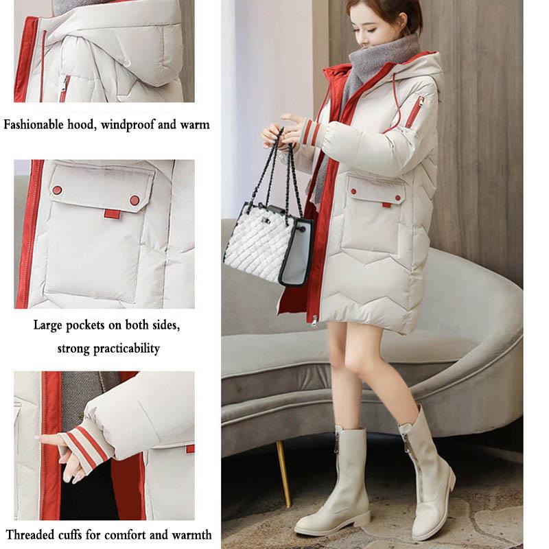 Winter Padded Jacket Women's Mid-length Loose Large Size Padded Jacket Bread Jacket Women