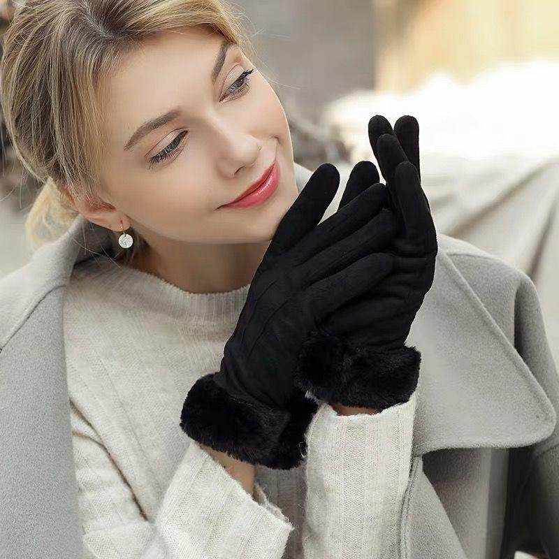 Windproof gloves Winter Warm gloves Thick gloves Woman fashion gloves Plush Cotton gloves