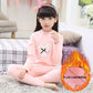 Winter Thermal Underwear Suit Little Girl Baby Pure Cotton Plus Velvet Thick Autumn Clothes Long Trousers