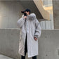 Winter Fur Collar Warm Men's Cotton Coat Large Size Loose Mid-length Parka Coat Hooded Over-the-knee Coat Thick Coat