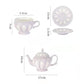 European Afternoon Tea Set, Coffee Cup, Saucer Set, Spoon, French Retro Embossed English Teapot, Cup
