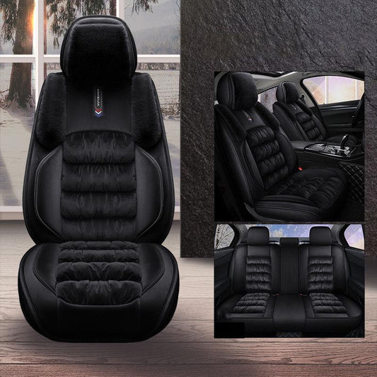 Fully-enclosed 5-seater car cushion winter warm and comfortable plush seat cover car cushion