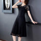 Women's Short-sleeved Lace Dress Loosely Cover Belly Look Thin Spring Summer Plus Size Temperament Women's Clothing