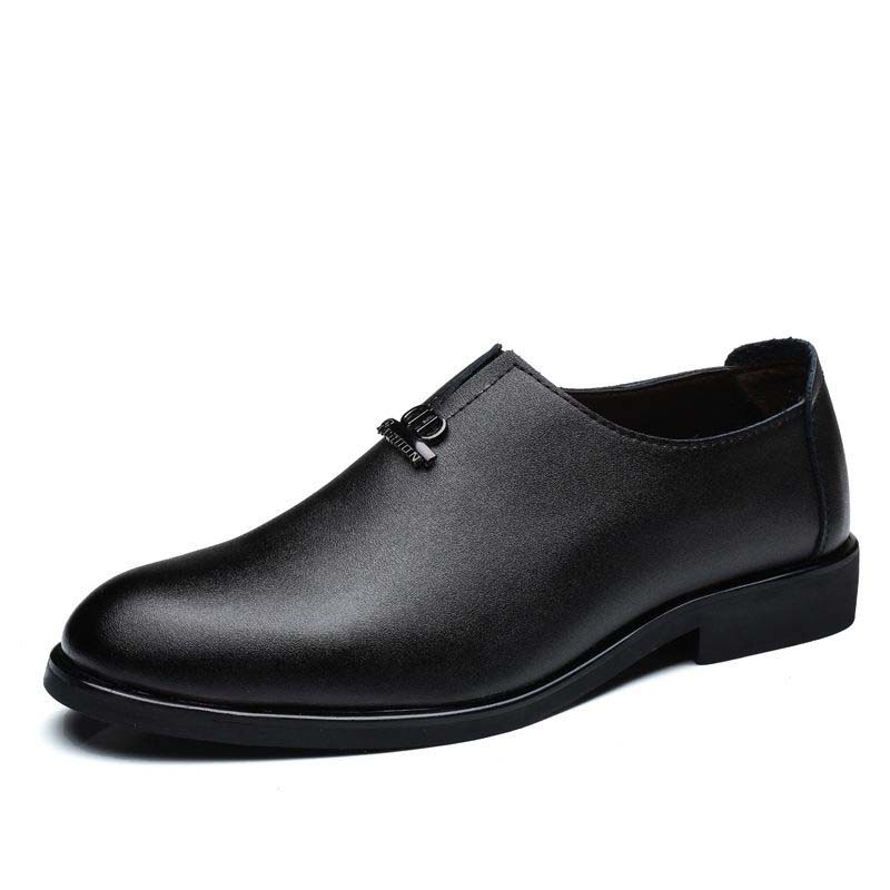 Men's Dress Summer Business Black Anti-odor Breathable Youth Work Leather Shoes Daily Casual Leather Shoes
