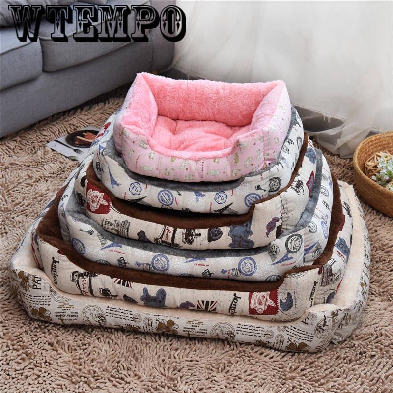 All Season Pet Dog Bed Detachable Puppy Cat House Comfortable Pad Sofa Mat Coral Fleece Bed