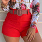 Women's Light Cooking Digital Printing Stand Collar Long Sleeve Shirt Ladies Shorts Set