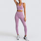 Sports Outfit Fitness Set Athletic Wear Yoga Clothing Set Sports Suit Women Sportswear Seamless Knit Hips Sports Yoga Set Fitness Bra Vest Set