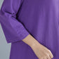 Retro Women 3/4 Sleeve Long Solid Dress Vintage Casual O Neck Swing Dresses Robes Maxi Dress Plus Size