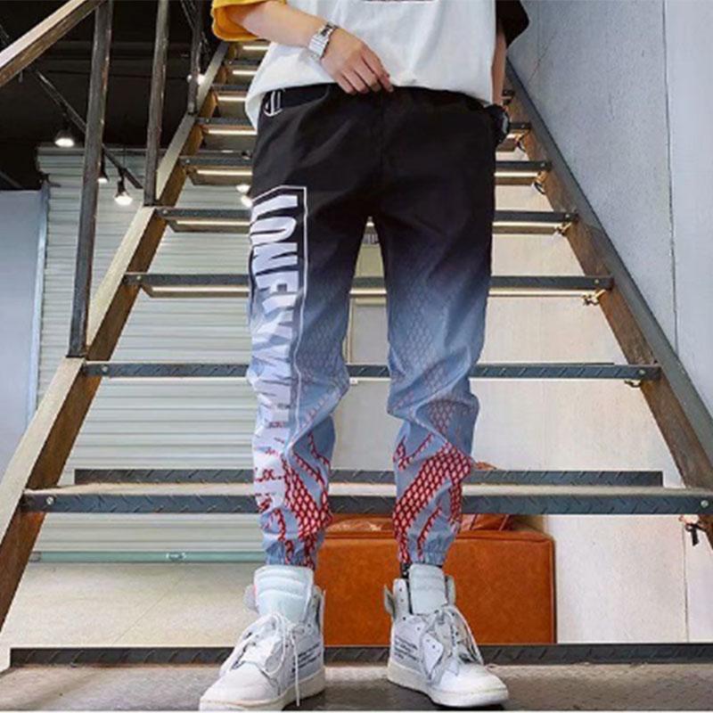 Gradient Color Pants Men's Autumn and Winter Sports and Leisure Loose Beam Harem Nine-point Pants