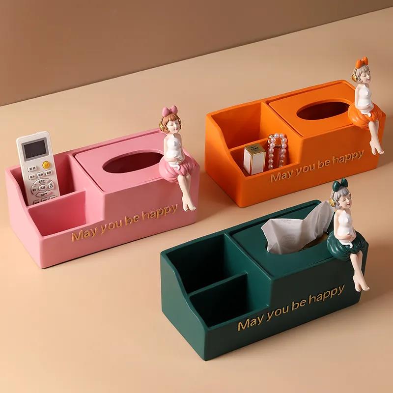 Pumping Tissue Box Meal Desktop Coffee Table Key Remote Storage Box Home Living Room Bedroom High-value Ornaments