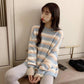 Pofulove Cute sweet sweater women Simple Loose Women's long sleeve sweater women Elegant and sweet