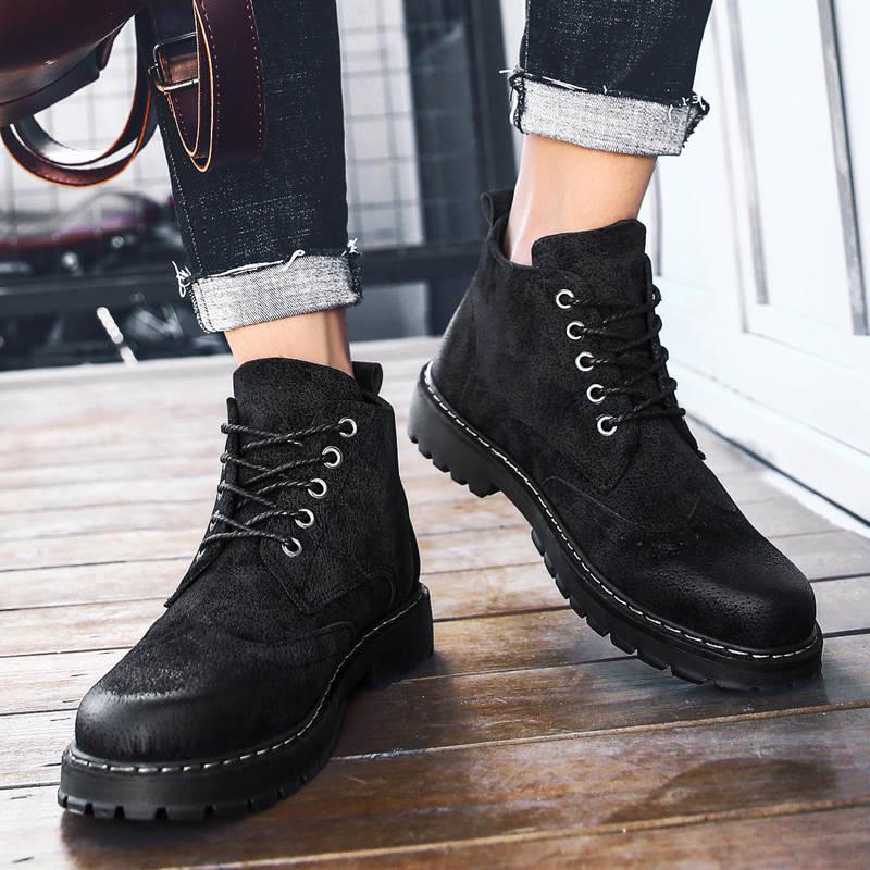 Autumn Winter Boots Men Casual High-Top Non-Slip Wear-Resistant Tooling Martins Boots Warm Snow Boot