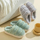 Women's Fall and Winter Cotton Slippers Indoor Bedroom Warm Shoes Anti-skid Thick Bottom Flat Slippers