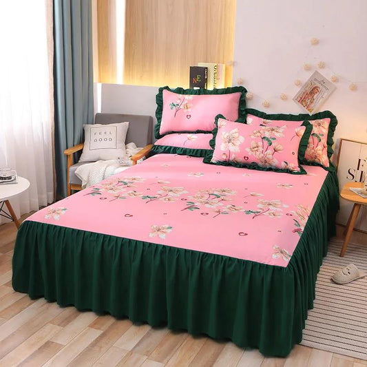 Princess Wind Double Bed Skirt Simmons Protection Korean Version Non-slip One-piece Bed Sheet Pillowcase Bedspread Protective Cover