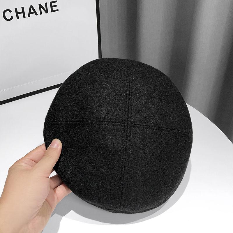 Chain Beret Women's Autumn and Winter Woolen Warm Hat Retro Painter Hat