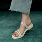 Sandals Female Summer Wear All-match Flat-bottomed Roman Sandals One Shoe Two Wear Beach Sandals Lightweight Non-slip
