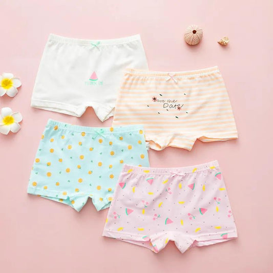 4Pcs Lot New Arrive Kids Underwear Cotton Baby Girl Panties Children's Briefs Floral Designs Shorts 2 To 10 Years