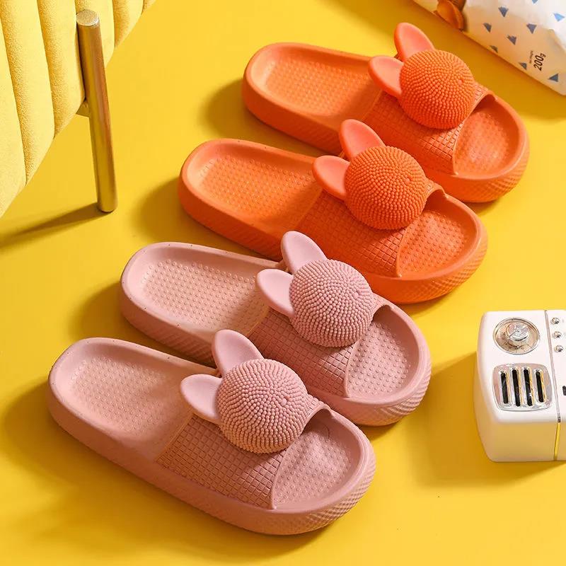 Silent Soft-soled Slippers Homely Cute  Thick-soled Flat Shoes Fashionable and Casual Non-slip Regardless of Season
