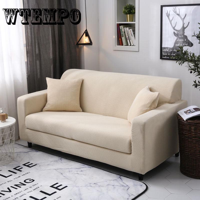 Solid Color Sofa Cover Furniture Cover Elastic Home Dector 1-4 Seaters Slipcover Sofa Protector