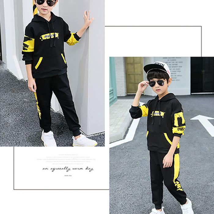 Spring Autumn Kids Clothes Boys Clothing Set Sports Suit Boys Hooded Jacket and Pants