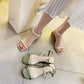 Sandals Women's Summer Korean Fashion Thick Heels High-heeled Pearl Sandals