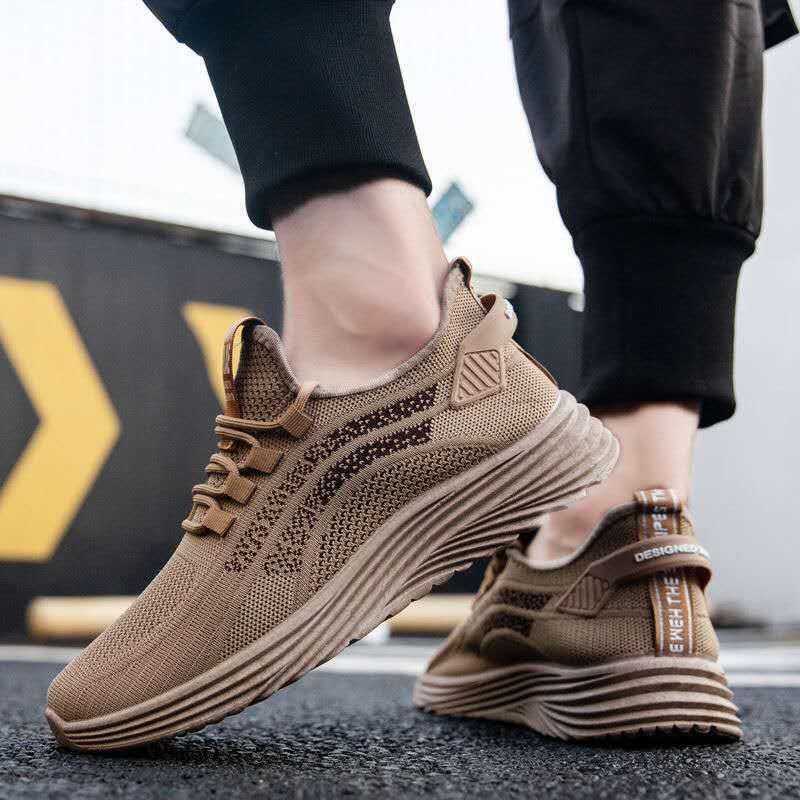Summer Men's Shoes Fly Woven Comfortable Breathable Sports Shoes Running Shoes All-match Casual Shoes Men