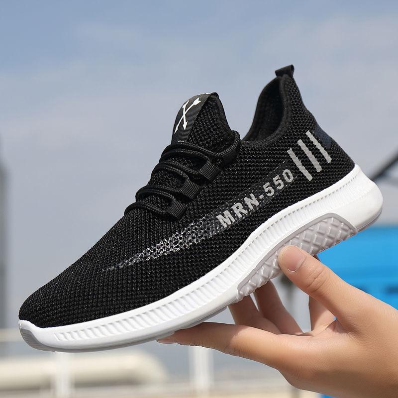Spring and Autumn Breathable and Comfortable Men's Shoes All-match Korean Style Trendy Sneakers Hollow Net Shoes Non-slip Casual Sports Shoes