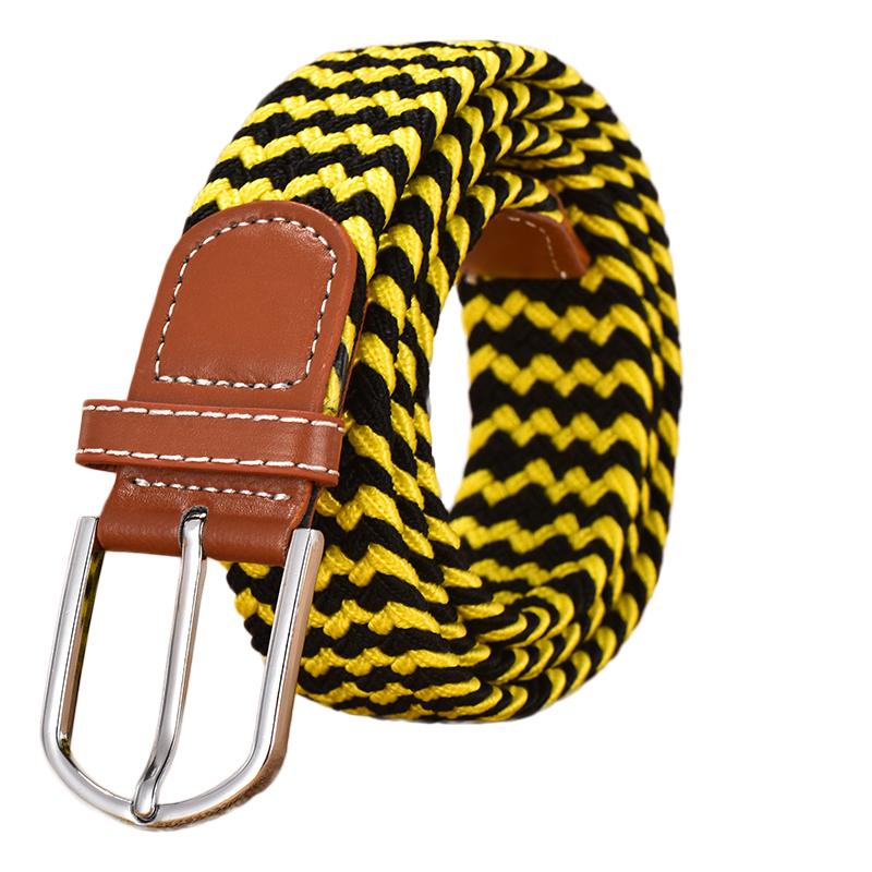 Men and Women Elastic Casual Student Belt Fashion Wild Woven Canvas Buckle Stretch