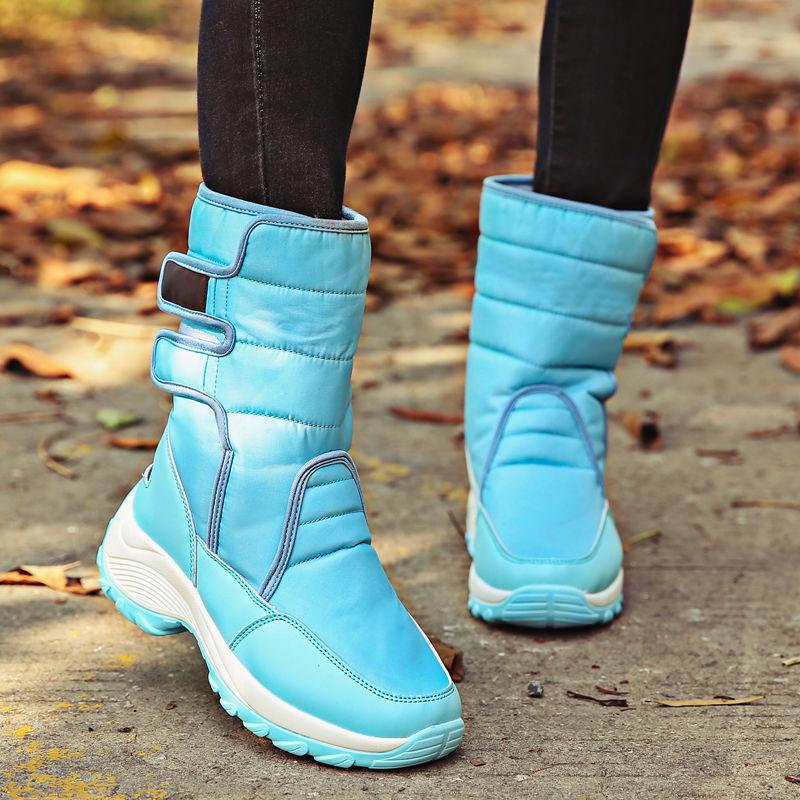 Pair of Boots Women Winter Waterproof Snow Boots Warm Christmas Shoes Fur Plus Size Martin Boots