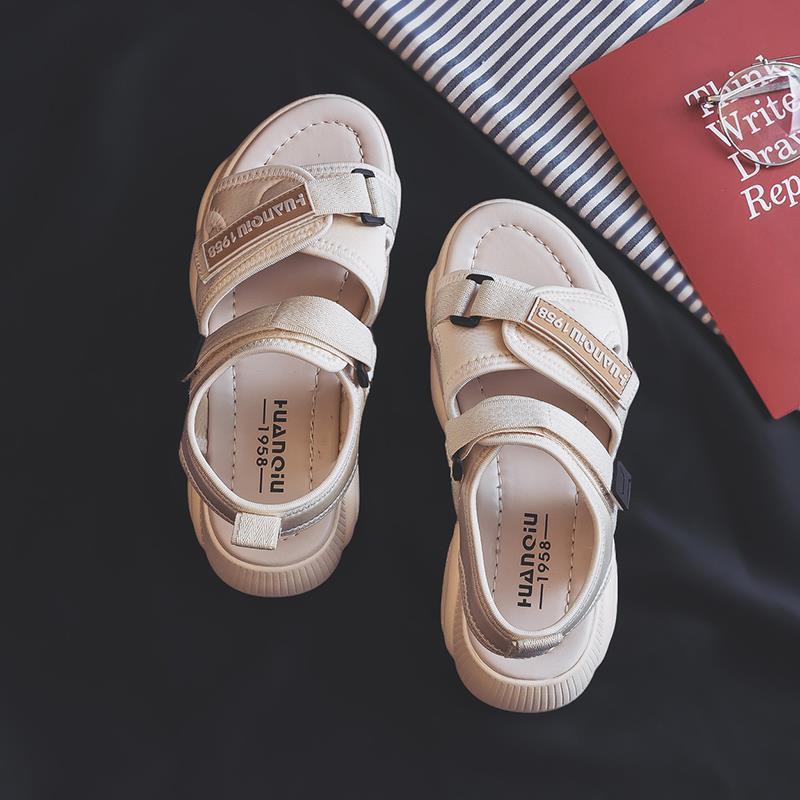 Sandals Female Fairy Wind Summer Students Korean Version of All-match Flat-soled Sneakers Bear Bottom