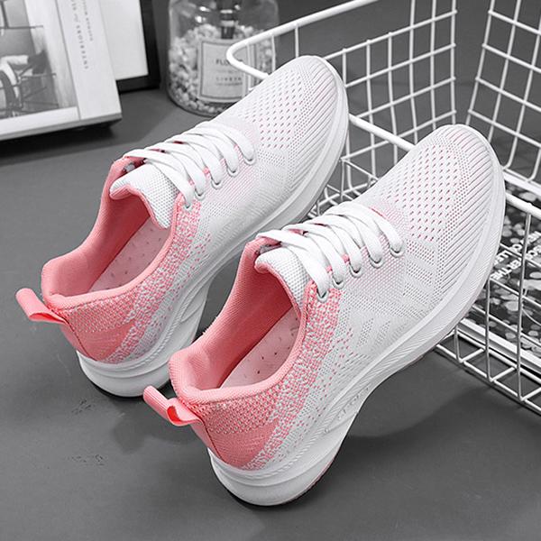 Women's Sports Shoes Spring and Autumn Women's Flat Shoes Casual Women's Vulcanized Lightweight Mesh Breathable Women's Running Shoes