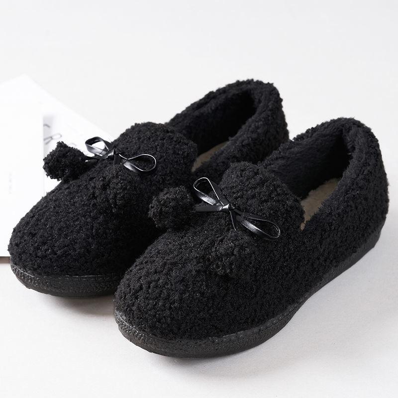 Breathable Soft-soled Non-slip Cotton Shoes, Ladies Flat-bottomed One-step Warmth and Windproof Comfortable Shoes
