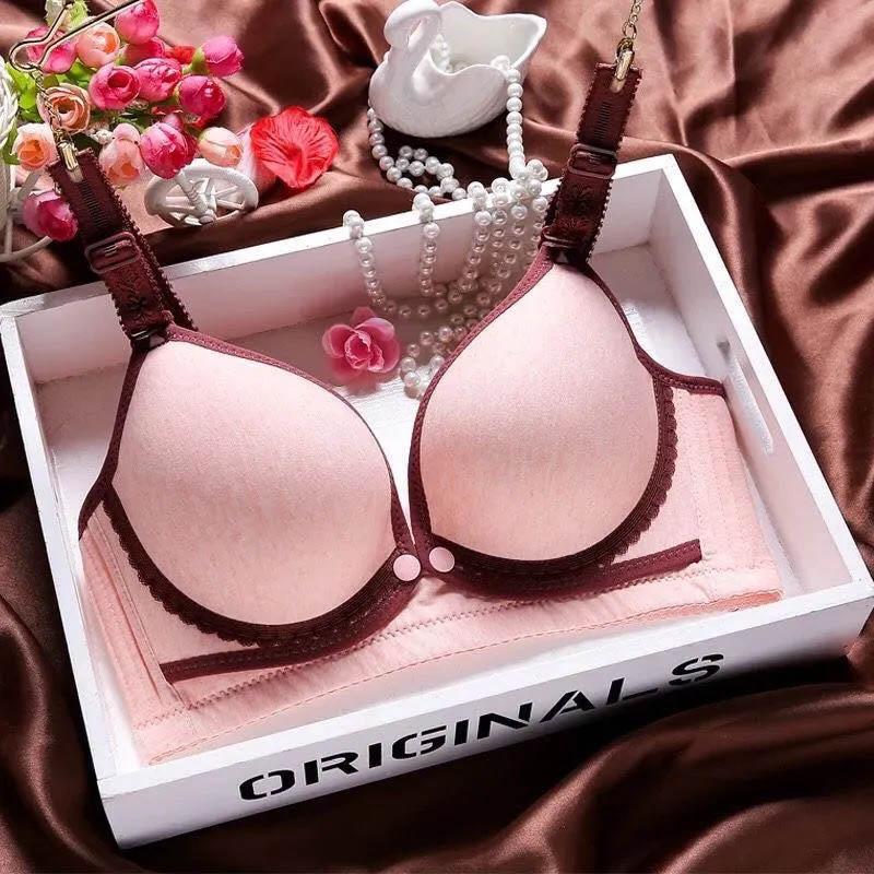 Thin Stereotyped Cotton Pregnancy Front Buckle Breastfeeding Bra No Steel Ring Anti-sagging Underwear Postpartum Bra
