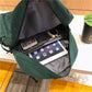 Unisex Solid Color Simple Casual Multi-layer Canvas Backpack Travel Shopping Student Schoolbag High-capacity