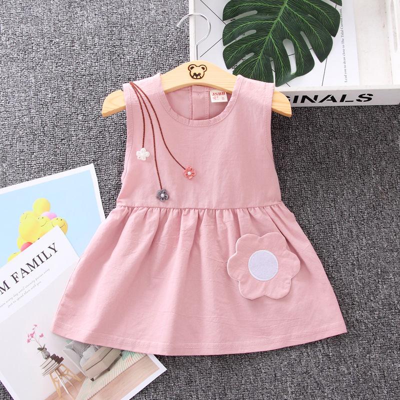Girls' Cotton Skirt Summer Girls' Princess Skirt Children's Sleeveless Dress Baby Summer 1-4 Years Old