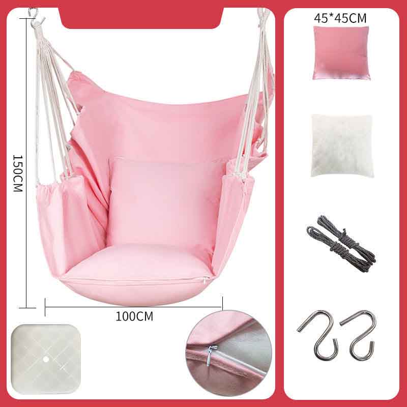 Solid Color Canvas Hammock Thickened and Enlarged Detachable Swing Cradle Chair