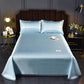 1.5m/1.8m/2m Light Luxury Ice Silk Mat Three-piece Soft Machine Washable Ice Silk Mattress Pillowcase Three-piece Set